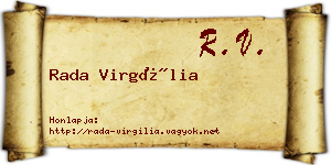 Rada Virgília névjegykártya